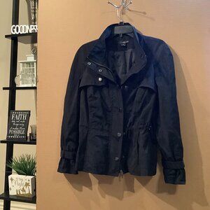 Willi Smith Black Button Down Belted Single Breasted Dress Jacket